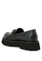 Rag Company women's slip-on leather loafers in black, stylish and comfortable