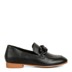 Women's black slip-on leather loafers for everyday wear