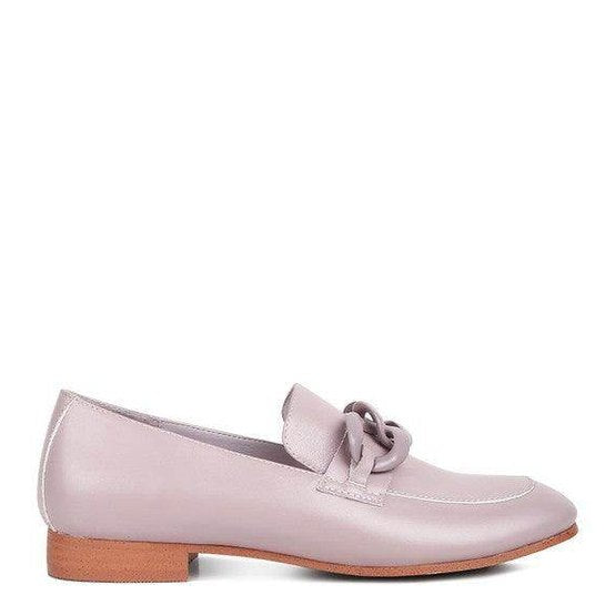 Rag Company slip-on leather loafers in soft lavender for casual wear