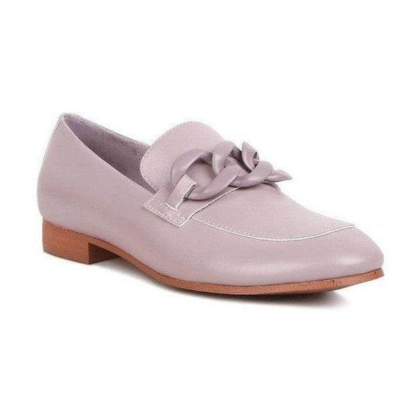 Rag Company women's slip-on leather loafers in lavender for casual wear