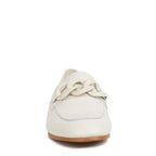Women's white slip-on leather loafers with stylish design for everyday wear