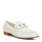 Women's cream slip-on leather loafers for everyday comfort