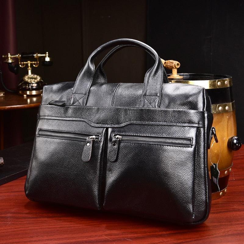 Luggage & Bags - Briefcases Small Genuine Leather Travel-Friendly Briefcase Messenger Bag