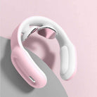 VacationGrabs smart neck massager in pink and white for relaxation and pain relief
