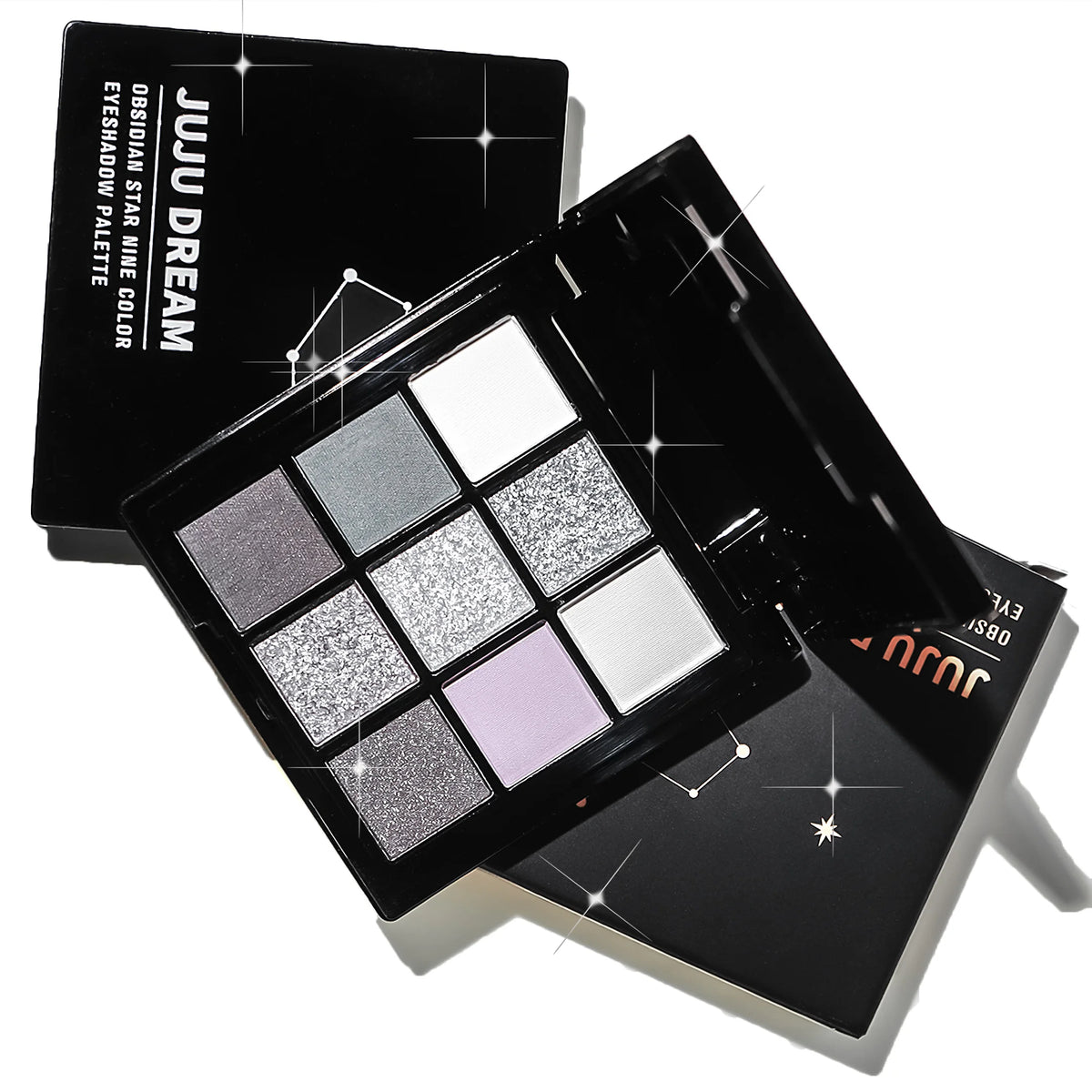 9-color smoky gray-pink eyeshadow palette with built-in brush (photo 3 of 10)