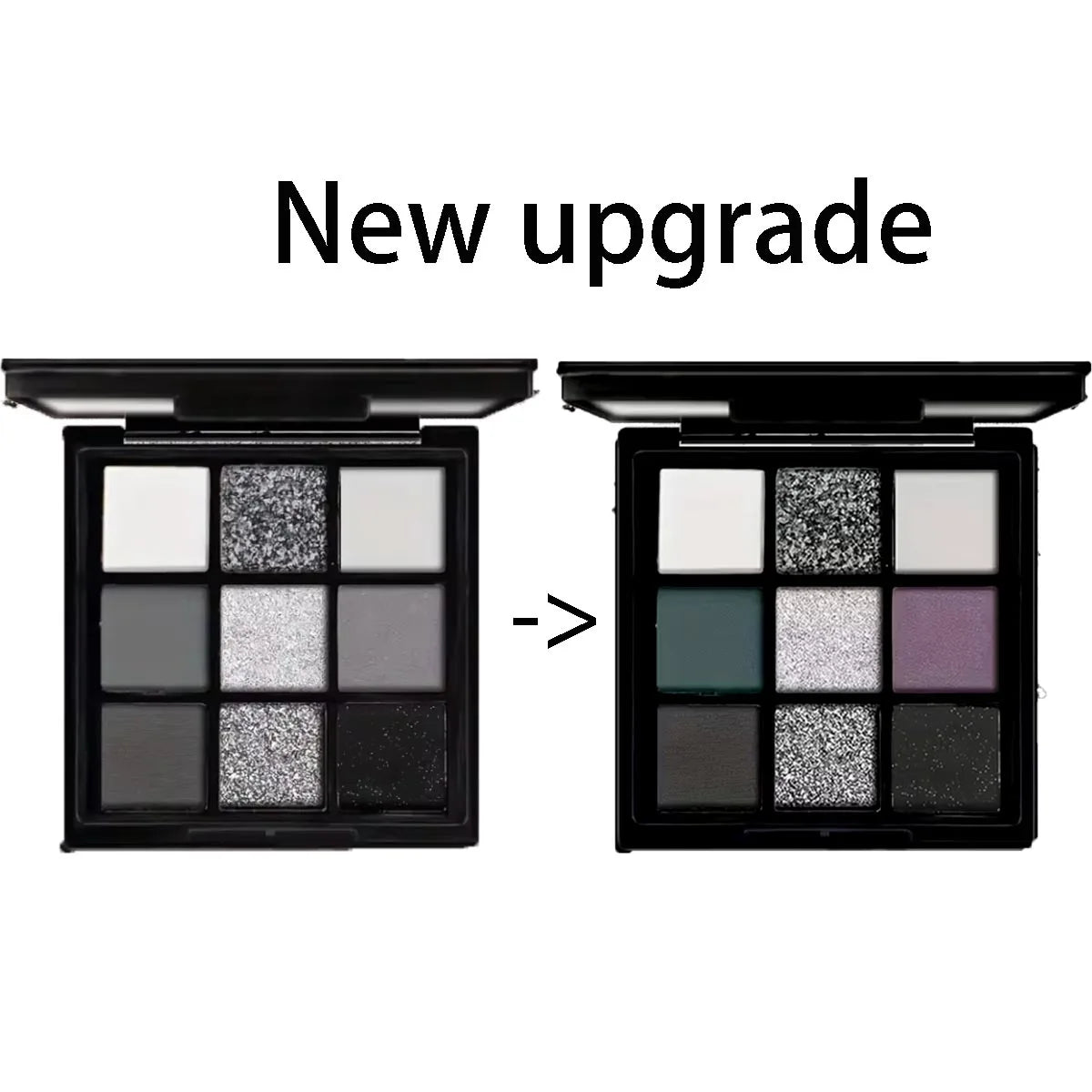 9-color smoky gray-pink eyeshadow palette with built-in brush (photo 5 of 10)