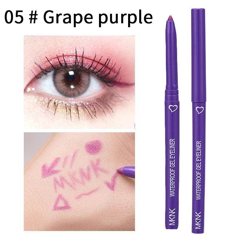 MKMK waterproof eyeliner in Grape Purple, perfect smudge proof eyeliner for vacation