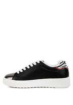Women's black sneakers with shiny toe, perfect for casual wear