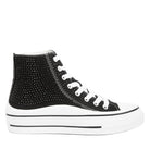 London Rag Women's Black Sneakers with Studded Design, perfect vacation worthy footwear