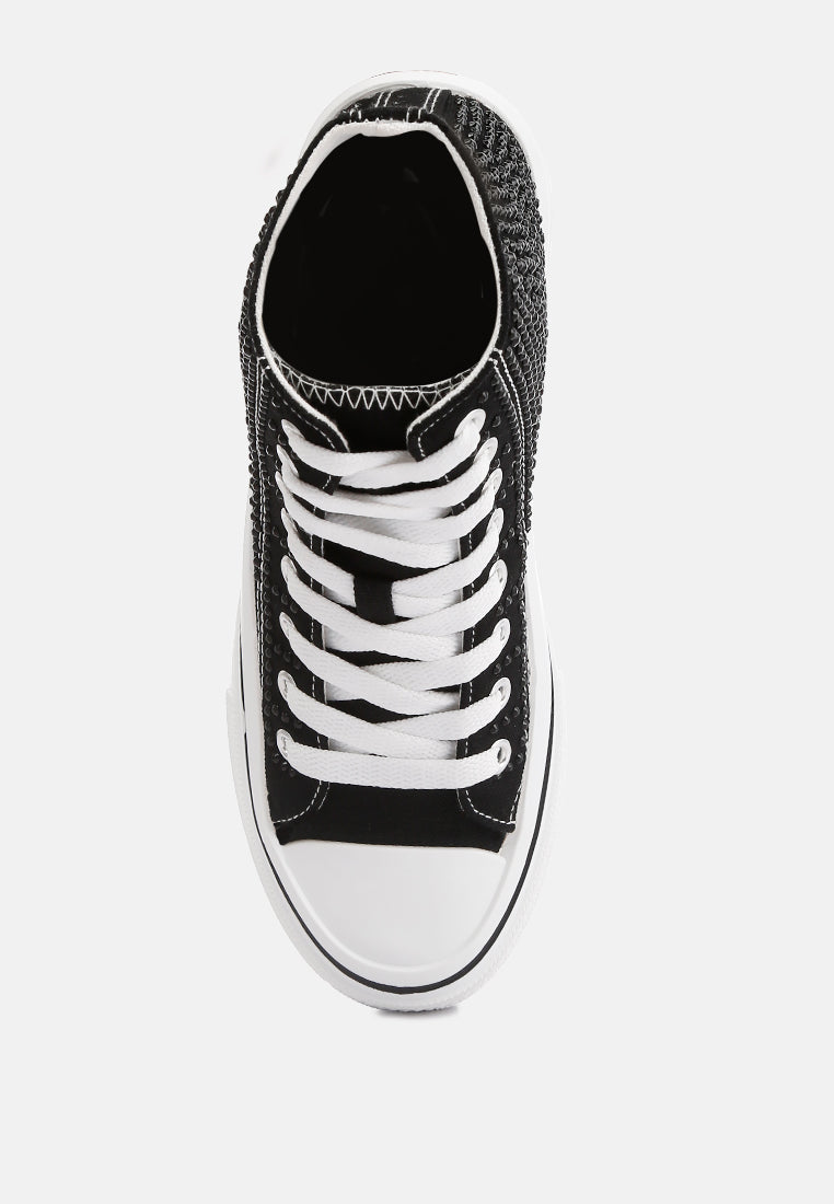 London Rag International Women's Sneakers in Black, perfect vacation worthy footwear with classic design