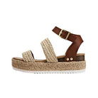 Let's See Style Boho platform sandals with braided straps and adjustable ankle buckle for summer style