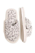 Soft crossover slippers for women in leopard print design for cozy indoor wear