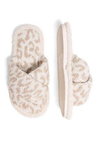 Fashion City soft crossover slippers for women in leopard print design with plush comfort