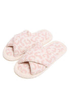 Soft crossover slippers for women in pink and cream with a cozy, comfortable design