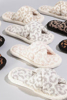 Soft crossover slippers for women in various colors and leopard print designs for cozy comfort