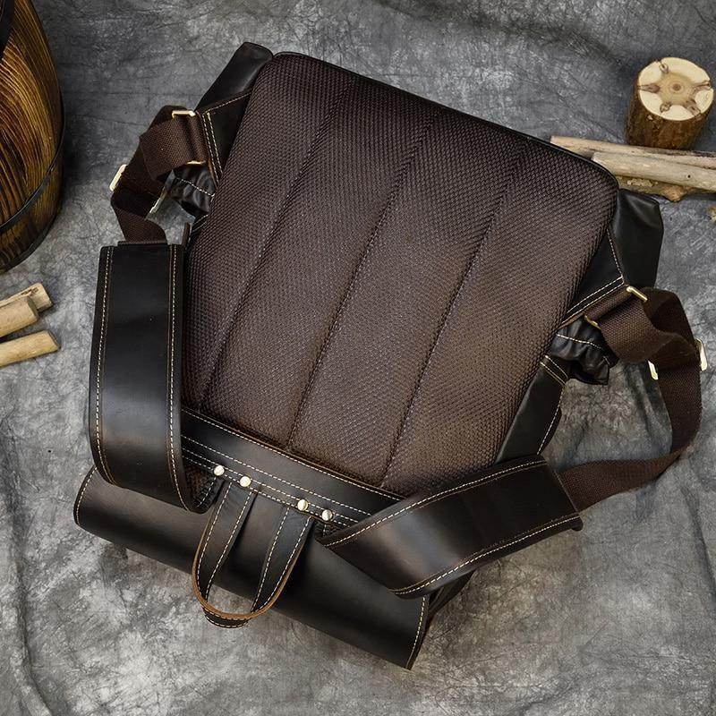Soft leather backpacks for travel featuring a durable padded back and adjustable straps