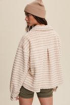 Women's Coats & Jackets Soft Plaid Striped Fleece Shacket