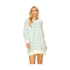 Andante USA women's soft sweater for winter in light blue animal print with cozy design