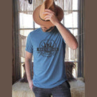 Ocean and 7th Softstyle crewneck tee in blue with Brewery graphic design for casual wear