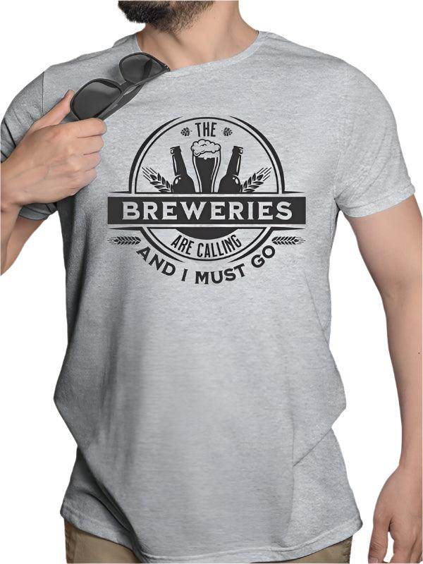 Ocean and 7th softstyle crewneck tee in gray featuring a breweries graphic design