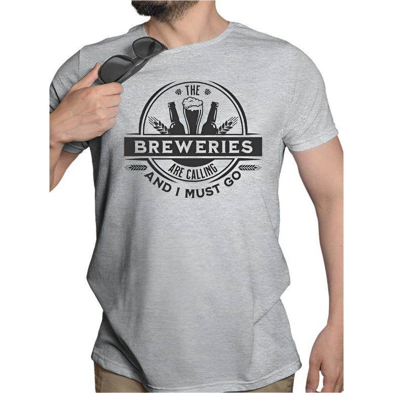 Ocean and 7th softstyle crewneck tee in gray featuring a breweries graphic design