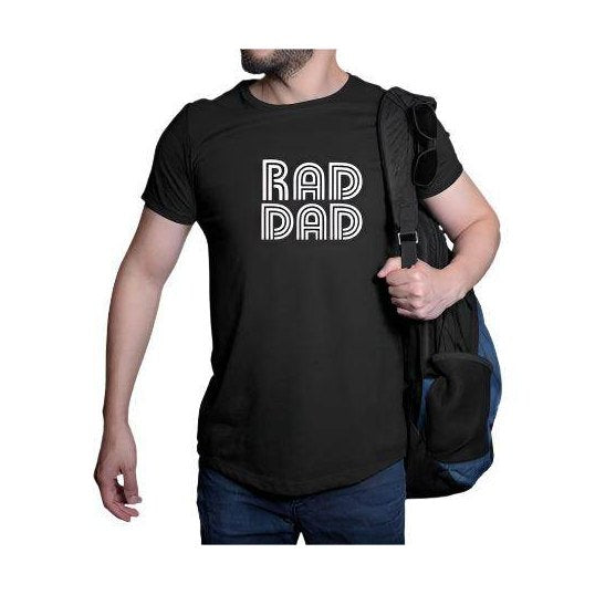 Ocean and 7th Softstyle Dad Tee in Black with Stylish Rad Dad Graphic Design