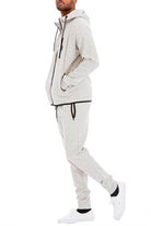 WEIV Men's 2PC Track Set in Solid Color Jogging Suits for Comfortable Athletic Wear
