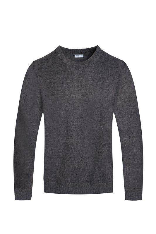 Solid Color Round Neck Sweater - VacationGrabs