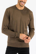 Solid Color Round Neck Sweater - VacationGrabs