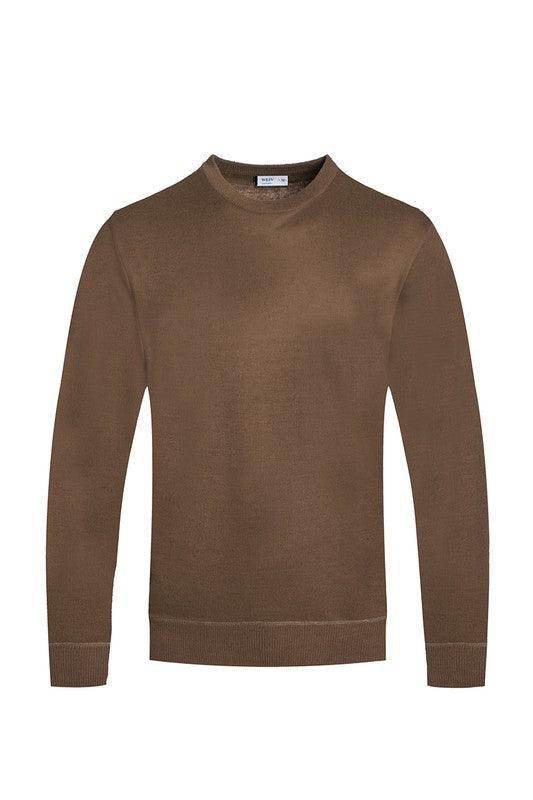 Solid Color Round Neck Sweater - VacationGrabs