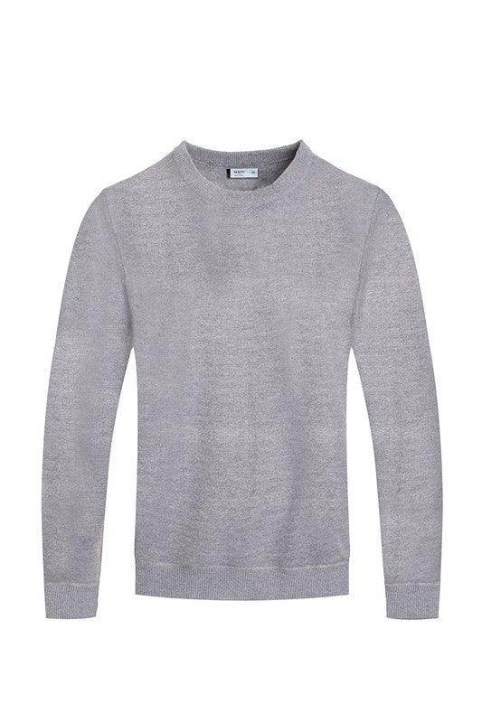 Solid Color Round Neck Sweater - VacationGrabs