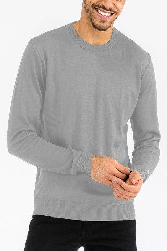 Solid Color Round Neck Sweater - VacationGrabs
