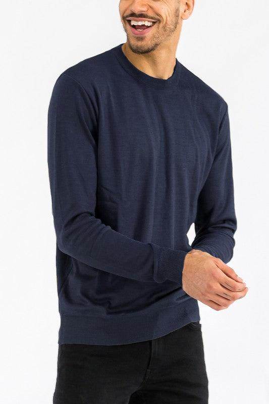 Solid Color Round Neck Sweater - VacationGrabs