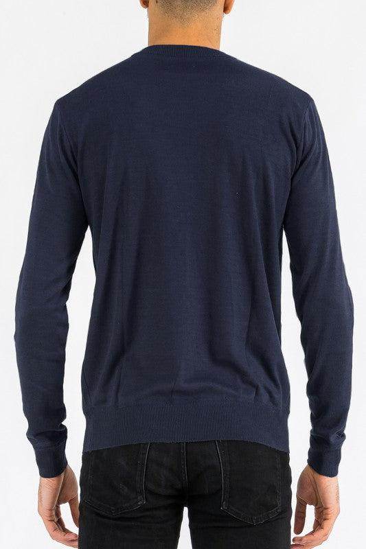 Solid Color Round Neck Sweater - VacationGrabs