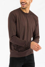Solid Color Round Neck Sweater - VacationGrabs