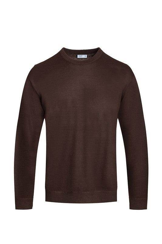 Solid Color Round Neck Sweater - VacationGrabs