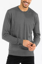Solid Color Round Neck Sweater - VacationGrabs