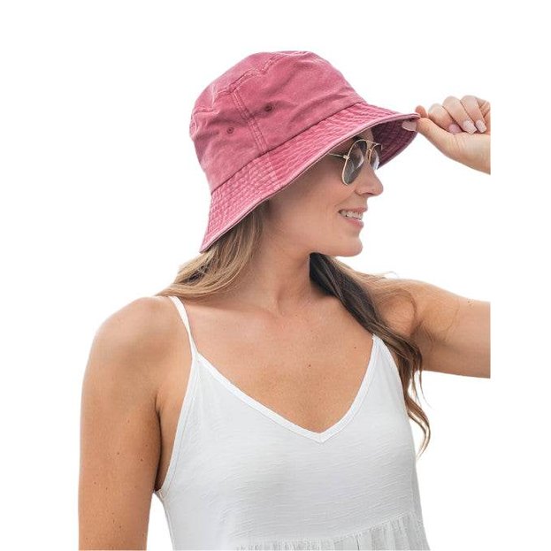 Aili's Corner solid color vacation hat in pink, perfect for sunny days and casual outings
