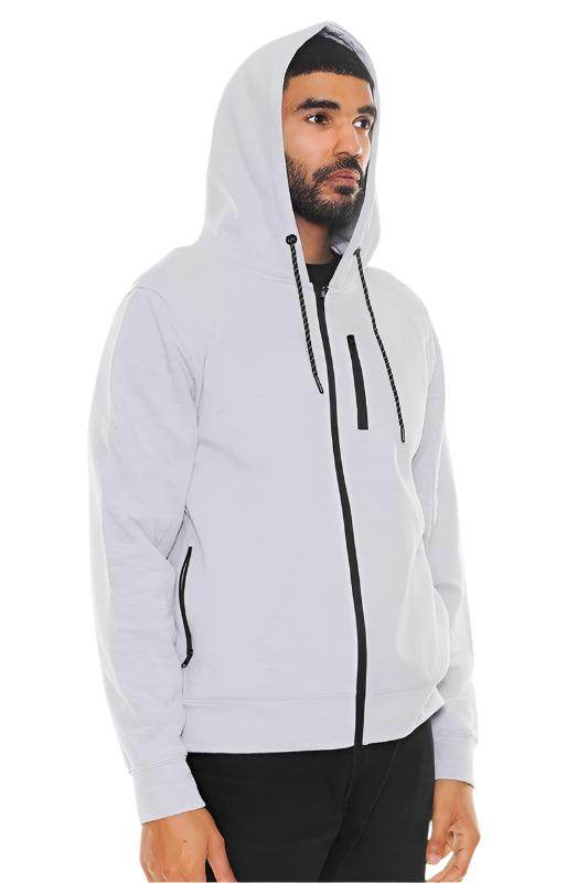 Solid Heathered Zip Up Jacket - VacationGrabs