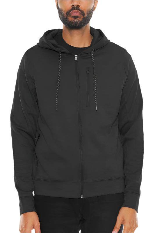 Solid Heathered Zip Up Jacket - VacationGrabs