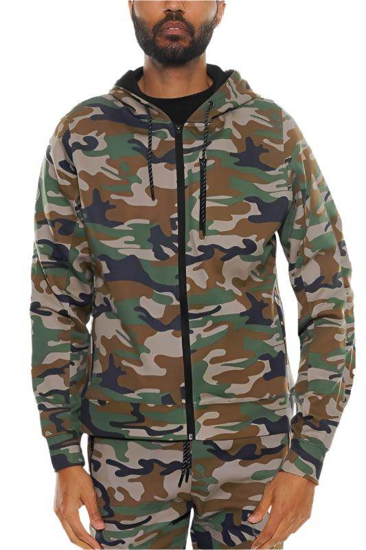Solid Heathered Zip Up Jacket - VacationGrabs
