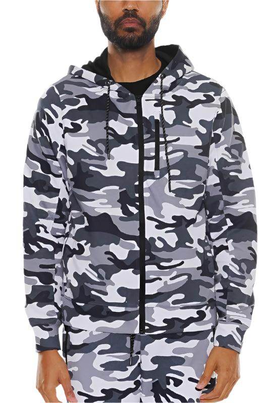 Solid Heathered Zip Up Jacket - VacationGrabs