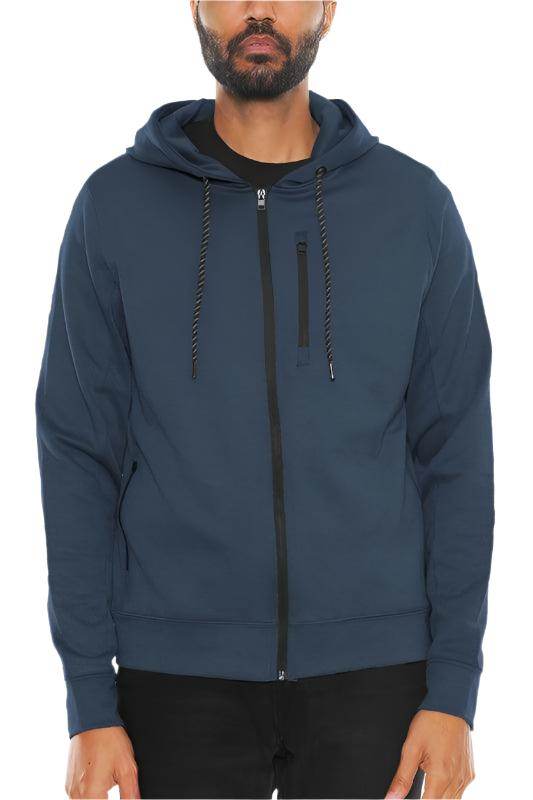 Solid Heathered Zip Up Jacket - VacationGrabs