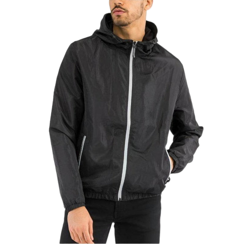 Solid Hooded Lightweight Windbreaker Jacket - VacationGrabs