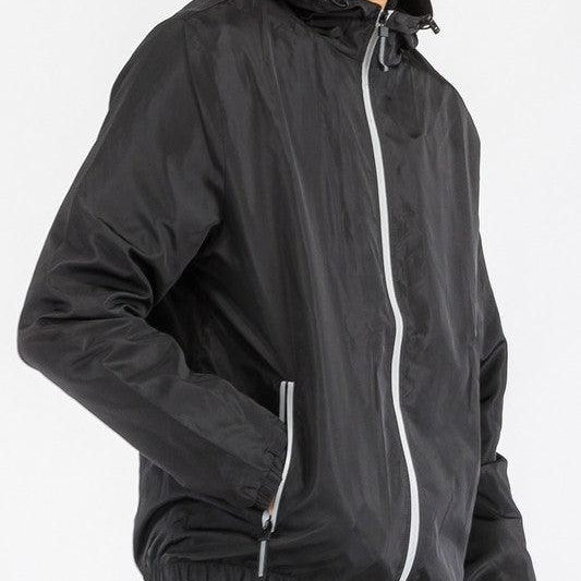 Men's Jackets Solid Hooded Lightweight Windbreaker Jacket