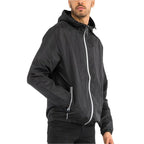 Solid Hooded Lightweight Windbreaker Jacket - VacationGrabs