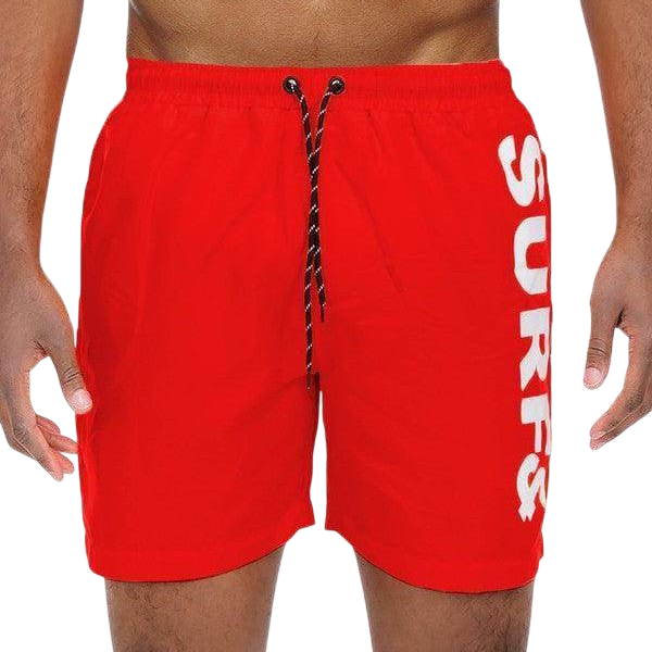 Swimwear - Solid Lined Beach Swim Text Swim Shorts