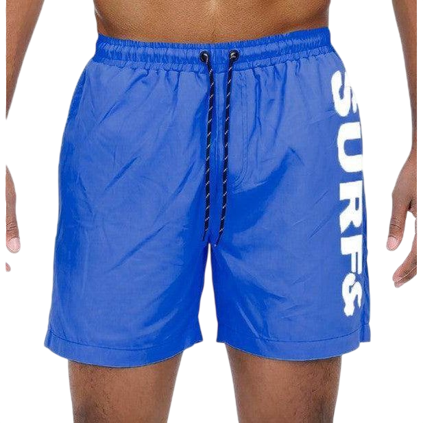 Swimwear - Solid Lined Beach Swim Text Swim Shorts