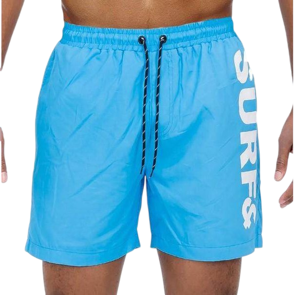 Swimwear - Solid Lined Beach Swim Text Swim Shorts