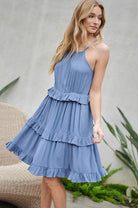 Women's Dresses Solid Ruffle Sleeveless Mini Dress